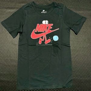 Nike Black Short Sleeve T-shirt with Red Character Logo for boys